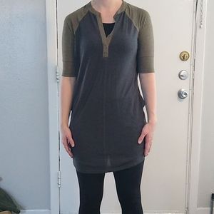 prAna Cozy Up Henley T-shirt dress X-Small